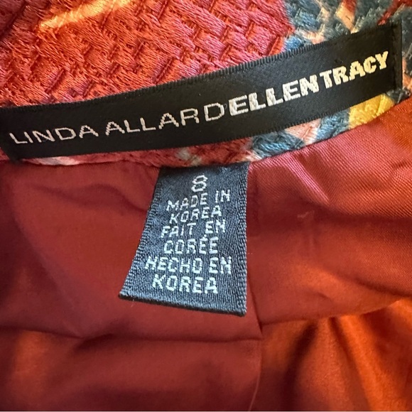 LINDA ALLARD ELLEN TRACY FLORAL SILK COTTON COAT - Picture 3 of 7